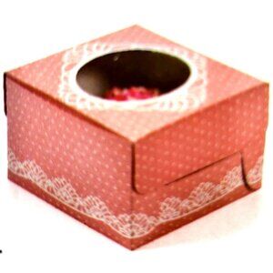 Individual Cupcake Boxes Pink New 2 packages of 6, with Inserts and Clear Window